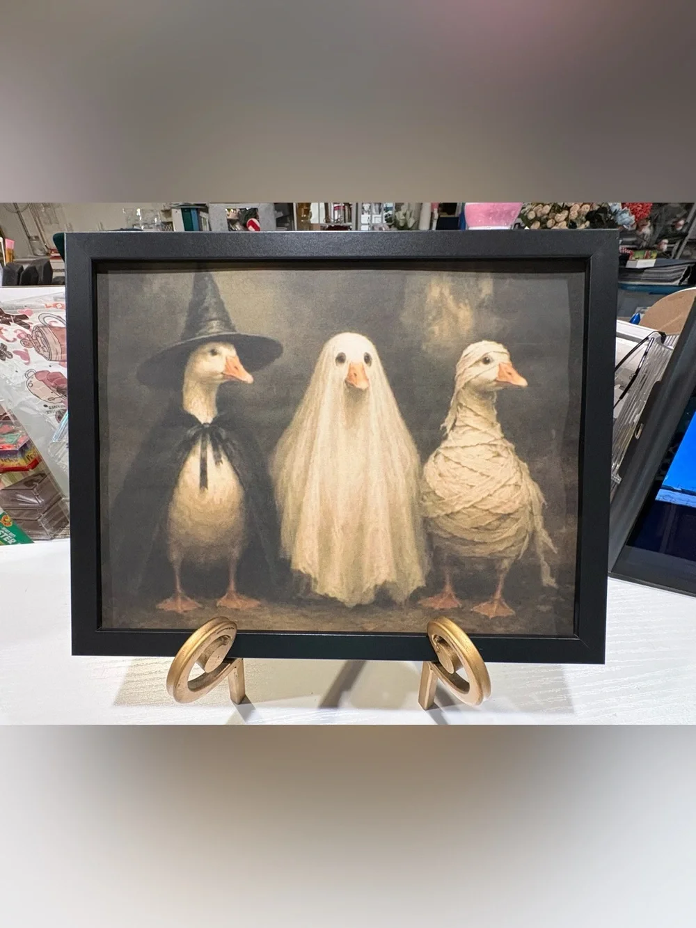 Halloween Duck Trio Framed 8x10 Art Print
